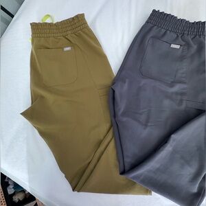 Olive and Gray Elastic Waist Pants